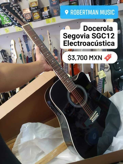 DOCEROLA SEGOVIA SGC12 ELECTROACUSTICA NEGRA