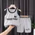 2 peças roupas infantis colete terno conjunto de verão algodão camisetas - comprar online