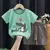 Imagem do Roupas estampadas de desenho animado, roupas de casa de algodão puro, 2 peças