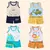 Imagem do 2 peças roupas infantis colete terno conjunto de verão algodão camisetas