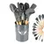 Kit 12 Pecas Utensílios De Cozinha Multideia Completo Silicone Cabo Em Madeira Espátula Pegador Concha Original na internet