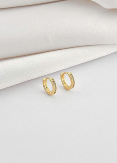 Brinco Argola Zircônia M | Ouro 18K