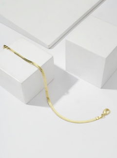 Pulseira Malha Fita 3mm | Ouro 18K