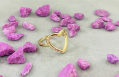 Anel de Coração Vazado | Ouro 18K