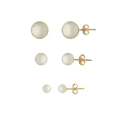 Trio de Brincos Pérolas | Ouro 18K