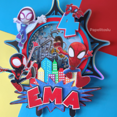 Cake Topper Spidey y sus amigos con luz M01