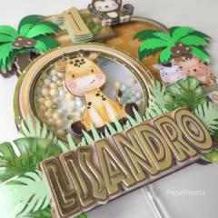 Cake Topper Animales de la selva acuarela - comprar online
