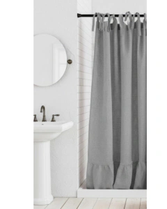 CORTINA DE BAÑO DE GASA CON VOLADO en internet