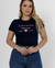 T-Shirt Sobrevivi Adorando Bordada -Cor azul marinho