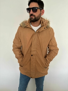 parkas de gabardina con piel talle normal unisex - comprar online