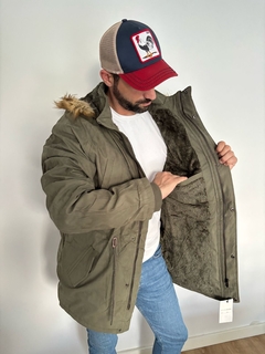 parkas de gabardina con piel talle normal unisex - comprar online