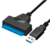 Cable USB 3.0 a SATA para conectar discos duros de 2.5 pulgadas, con conector SATA azul y USB negro.