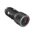 Cargador de carro negro de 38W con puertos USB tipo C y USB A para carga rápida