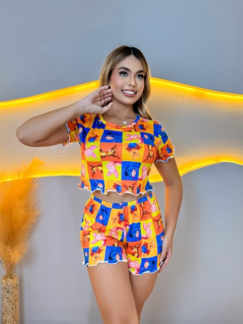 Baby doll Cropped Manga ursinho pooh - comprar online