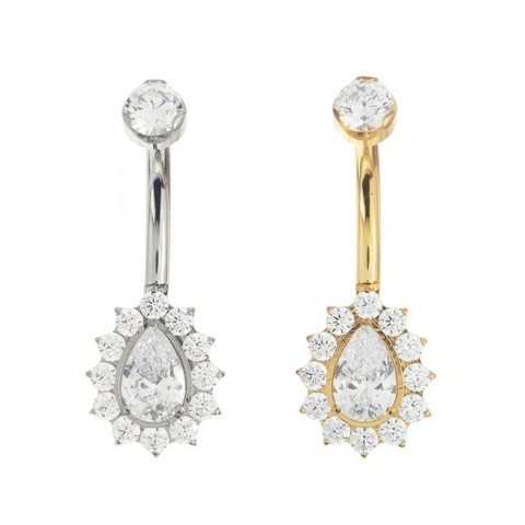 Piercing Gota Cravejada Titânio