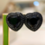 Brinco Coração Base Cravejada - Rodio Negro - comprar online