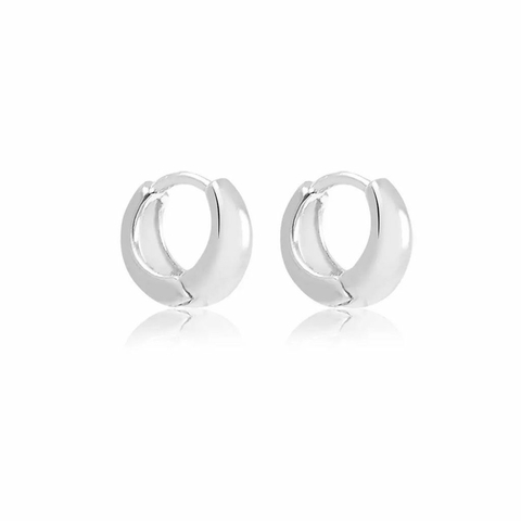 Argola Click Oval - Rodio Branco