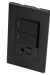 PLACA 2 SWITCH 1 CONTACTO 1/3 NEGRO