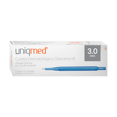 CURETA DERMATOLÓGICA DESCARTÁVEL 3,0MM UNIQMED