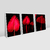 Kit 3 Quadros Decorativos Folha Abstrata Vermelho 2 na internet