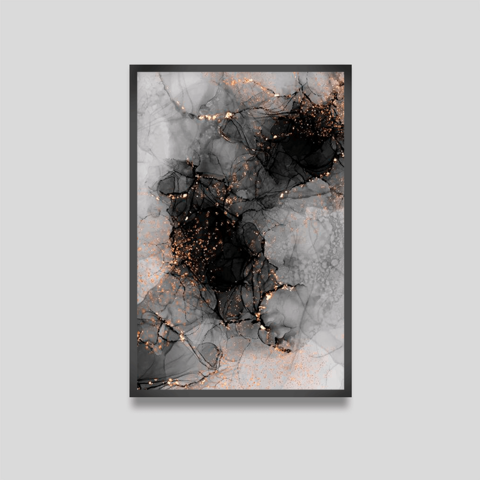 Quadro Decorativo Abstrato Fumaça Escura