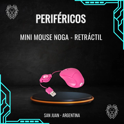 MOUSE CON CABLE USB RETRACTIL MINI COLORES NOGA NGM-418