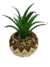 Planta Artificial En Maceta Ceramica Dorada Cactus Suculenta Largo - Butterfly Store