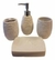 Set 4 Piezas Baño Ceramica Rombo BLANCO