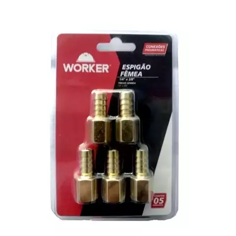 Espigão Fêmea 1/4" x 3/8" 5 Peças - Worker - comprar online