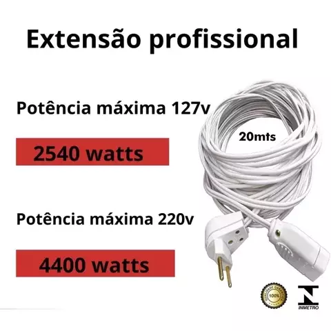Extensão Profissional 2,5MM Cabo Paralelo 20M - comprar online