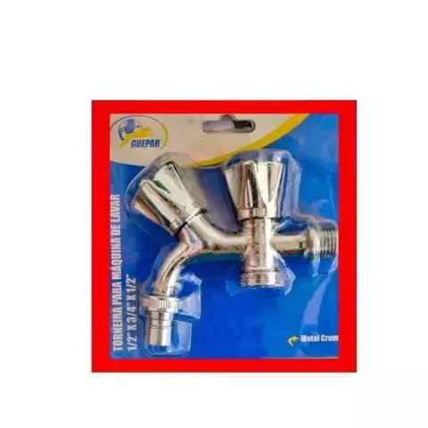 Torneira para Máquina de Lavar 1/2" x 3/4" x 1/2" - Guepar - comprar online