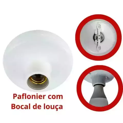 Kit 5 Plafonier E 27 com Soquete de Porcelana- Liege - comprar online