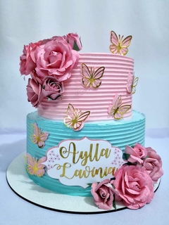 Topo de bolo Rosas de papel
