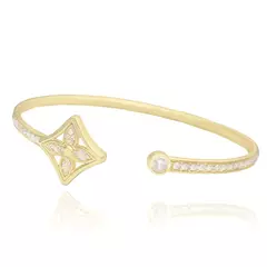 Bracelete Blossom Twist Cravejado 3,1mm (Ajustável) (10g) (Banho Ouro 24k)