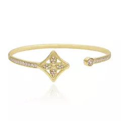 Bracelete Blossom Twist Cravejado 3,1mm (Ajustável) (10g) (Banho Ouro 24k) - comprar online