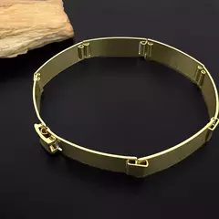 Bracelete Detalhado 9mm (12,5g) (Banho Ouro 24k) - comprar online