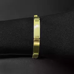 Bracelete Detalhado 9mm (12,5g) (Banho Ouro 24k) - A Pampa - Acessórios