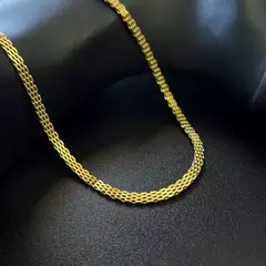 Choker Elo Trançado 3mm (Fecho Tradicional) (Banho Ouro 24k) na internet