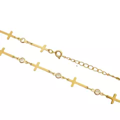Colar Gotas de Zircônia c/ Crucifixo (Banho Ouro 24k) na internet