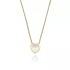 Colar Veneziana com Coração 45cm (Escolha a Cor) (Banho Ouro 24k)