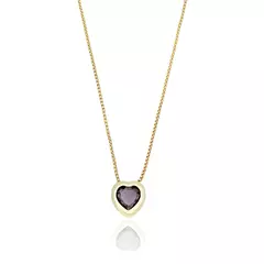 Colar Veneziana com Coração 45cm (Escolha a Cor) (Banho Ouro 24k) - loja online