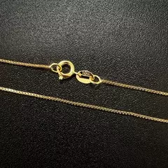Colar Veneziana 1mm (Fecho Tradicional) (TAG 18k) (Banho Ouro 18k) na internet