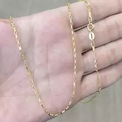 Corrente Carrier Quadrada (Cubinho) 1,5mm (Fecho Tradicional) (TAG 18k) (Banho Ouro 18K) na internet