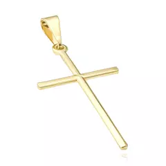 Pingente Crucifixo Agulha (2,6cmX1,6cm) (Banho Ouro 24k)