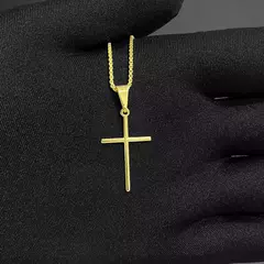Pingente Crucifixo Agulha (2,6cmX1,6cm) (Banho Ouro 24k) - comprar online