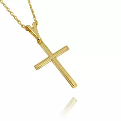 Pingente Cruz Detalhada (Pequeno) (3cmX1,8cm) (Banho Ouro 24k) na internet