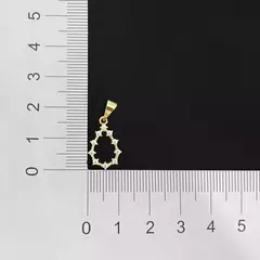 Pingente Gota Vazada Com Pontos de Luz (1,8cmX1,2cm) (Banho Ouro 24k) - comprar online