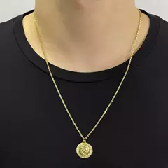 Pingente Leão Redondo (2,5cmX2,2cm) (Banho Ouro 24k) - loja online