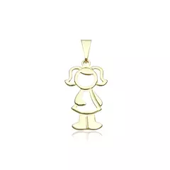 Pingente Menina (2,3cmX1,3cm) (Banho Ouro 24k) - A Pampa - Acessórios