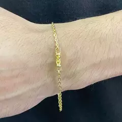 Pulseira Carrier Cadeado 2mm (Fecho Canhão) (Banho Ouro 24k) - A Pampa - Acessórios
